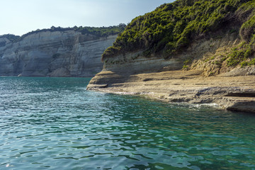 Rocky beach in Corfu Island, Greece