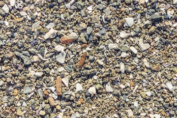 Shell rock, gravel, pebbles.