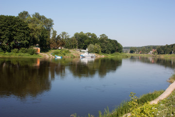 Fototapeta na wymiar Sights and views of Grodno. Belarus. The Neman river. Summer landscape.