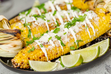 Grilling mexican street corn
