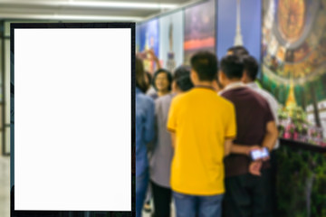 Blank billboard posters in the airport,Empty advertising billboard at aerodrome.