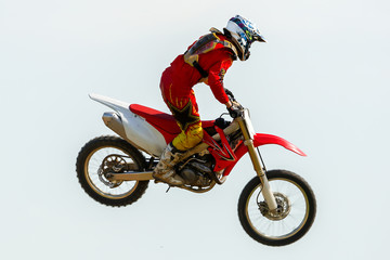 Motocross rider in the action