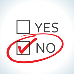 No checked with red marker line