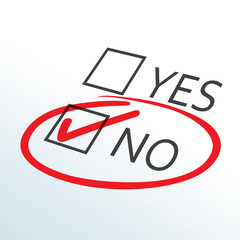 No checked with red marker line