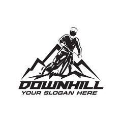 Downhill Bicycle Logo Vector