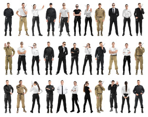 Set with security guards on white background - Powered by Adobe