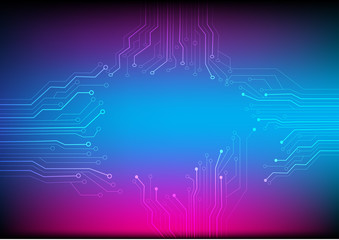 Abstract digital and technology background. Line circuit with colorful and sci-fi template.