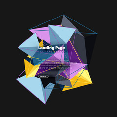 Vector 3d triangle abstract background, polygonal geometric design