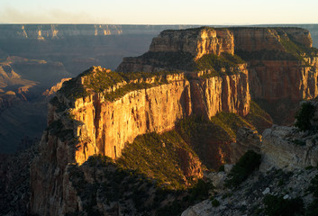 Fototapeta na wymiar Landscape of Grand Canyon at Dawn, View from the North Rim
