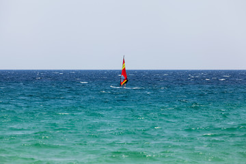 Windsurfing. First lessons during summer vacation