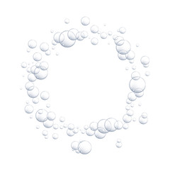 Bubbles under water vector illustration on white background