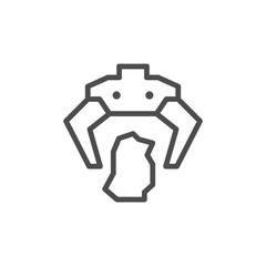 Robotic claw line icon