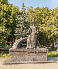 KOVEL, UKRAINE : Monument to Lesya Ukrainka