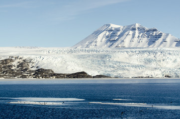 Glacier Nordenskiöldbreen, Pyramiden, archipel du Spitzberg, Svalbard