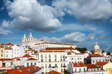 Fototapeta na wymiar Rooftops of Alfama in Lisbon