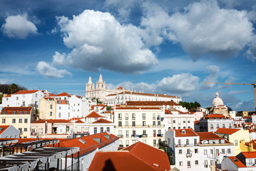 Fototapeta na wymiar Rooftops of Alfama in Lisbon