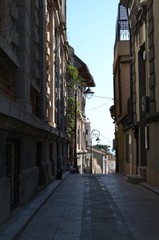 Picturesque street in Constanta - old city in Eastern Europe - seaport at Black Sea