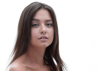 Fototapeta premium portrait of a beautiful young lady sitting in a chair