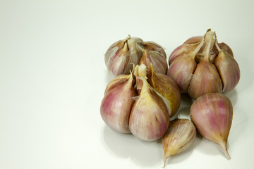 Garlic in white background  