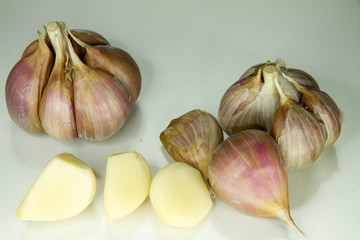 Garlic in white background  