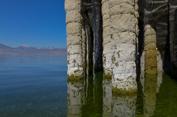 Stone Columns at the eastern shore of Lake Crowley Mono county, California