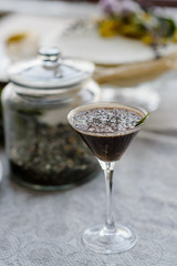 Smothy drink on the table..