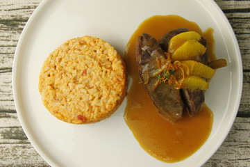 Magret de canard et riz aux agrumes 
