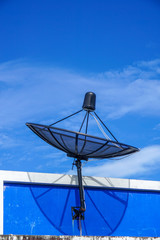 Television Satellite clear sky on color building