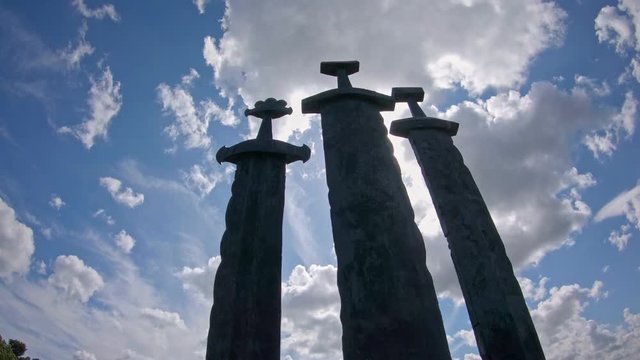 Swords in rock monument in Stavanger