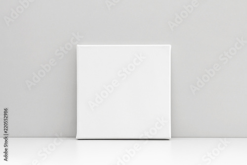 Download "White square canvas on neutral gray background. Mock up ...