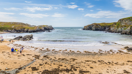 Breach of Porth Dafarch on Anglesey island, North Wales, UK
