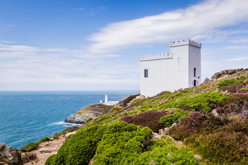 Fototapeta na wymiar View on the historic South Stack lighthouse on Anglesey, Wales, United Kingdom