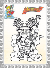 Ancient Greek god Hermes, coloring book