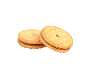 sandwich tasty cookies isolated on the white