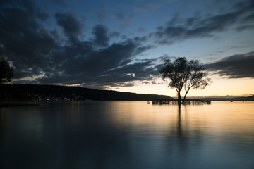 Abendstimmung am Strandbad  Klausenhorn, Bodensee