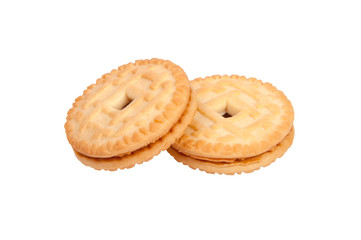 sandwich tasty cookies isolated on the white