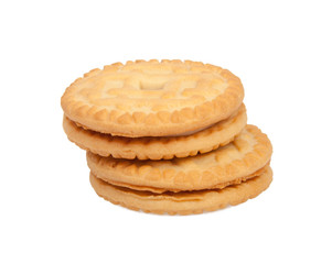 sandwich tasty cookies isolated on the white