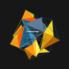 Polygonal geometric design, abstract shape made of triangles, trendy background