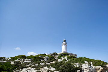 Lighthouse at Cape Formentor in the Coast of North Mallorca, Spain, Balearic Islands