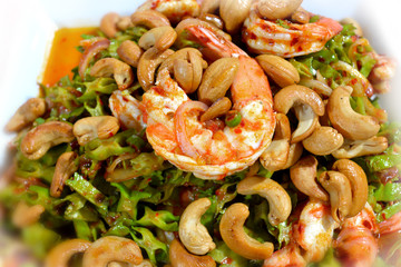 Winged bean salad serve in white plate