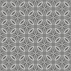 Grey seamless pattern. Fabric print. Seamless background, mosaic ornament, ethnic style. 