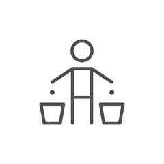 Garbage separation line icon