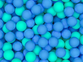 Close up of colorful eatable sugar pearls. 3D rendering
