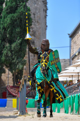 Knights fights in the old crusader fortress in old Acre