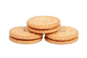 sandwich tasty cookies isolated on the white