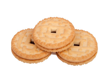 sandwich tasty cookies isolated on the white