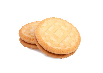 sandwich tasty cookies isolated on the white