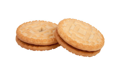 sandwich tasty cookies isolated on the white