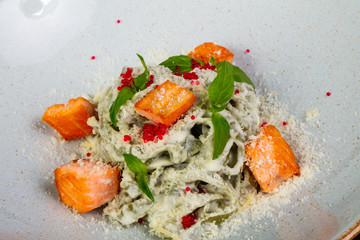 Pasta with salmon