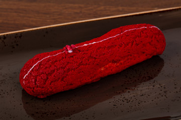 Tasty Eclair with cream
